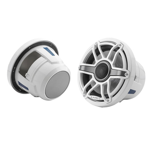 JL Audio M6-880X-S-GwGw 8.8-inch marine coaxial speakers with gloss white Sport Grilles