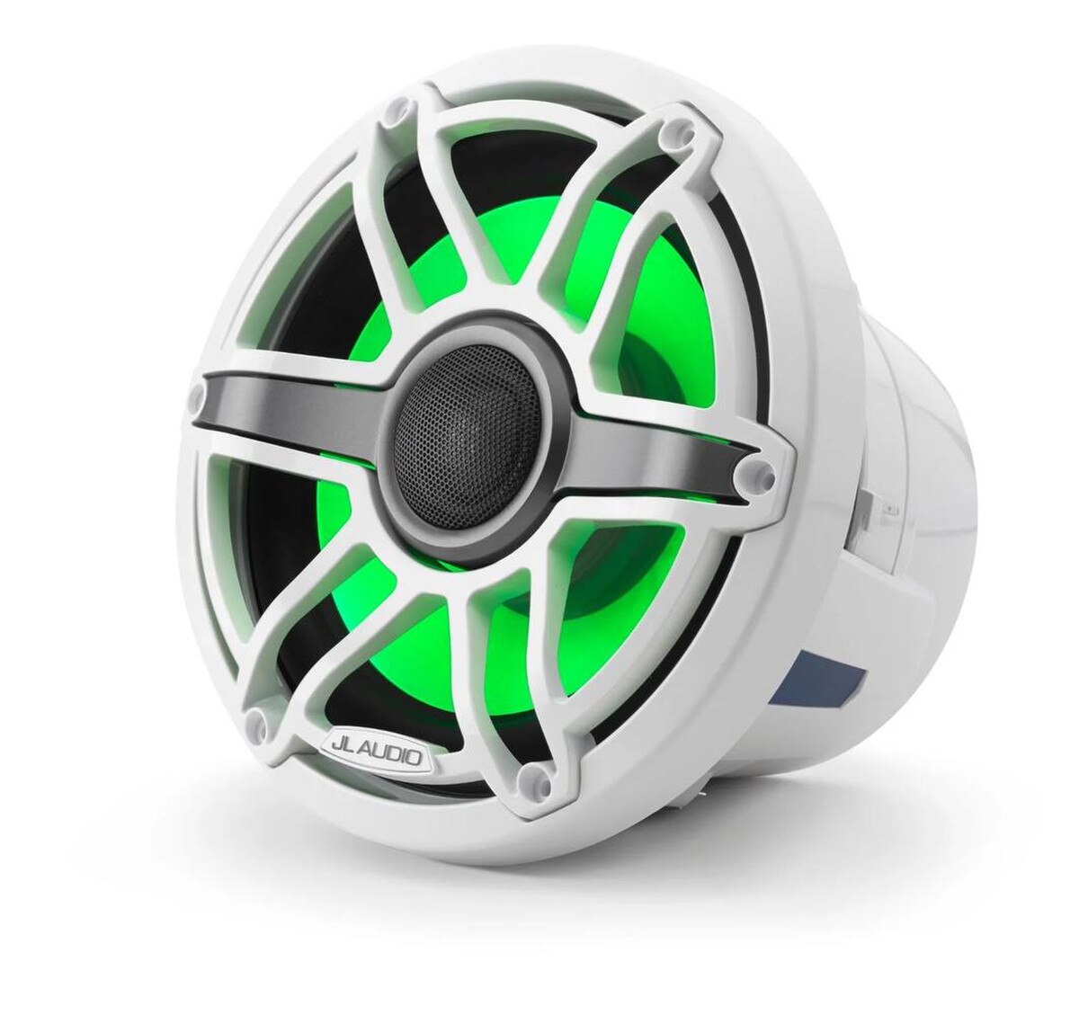 JL Audio M6-880X-S-GwGw-i 8.8" Marine Speakers with RGB LED – White Sport Grille