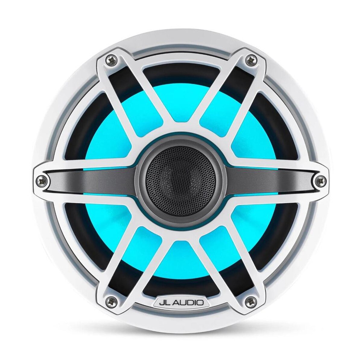 JL Audio M6-880X-S-GwGw-i 8.8" Marine Speakers with RGB LED – White Sport Grille